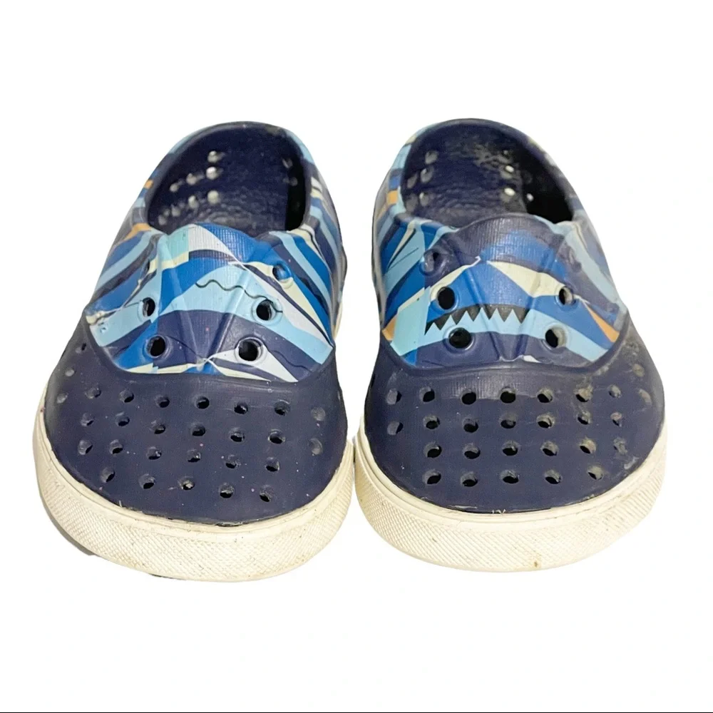 Native Boys 5 Shoes Miller Biggie Geometric Print‎ Blue Waterproof Regatta